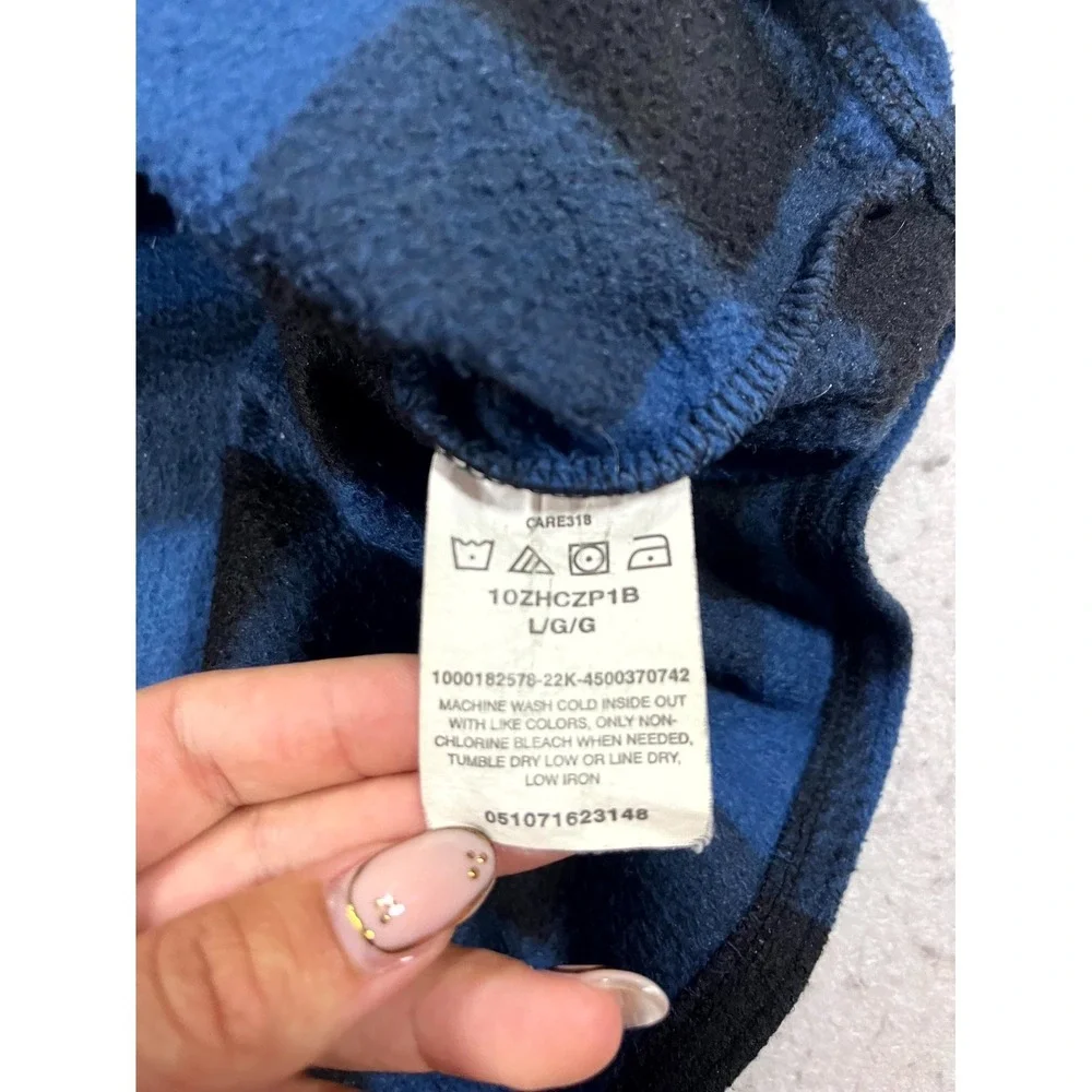Wrangler Authentics Shacket Mens Large Blue Black Flannel Buffalo Plaid Lined
